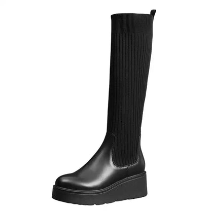 Knee High Elastic Sock Boots