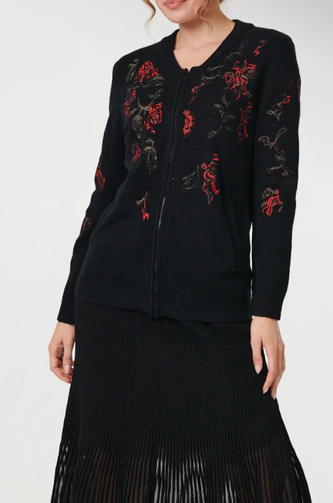 Stella Morgan Embroidered Cardigan