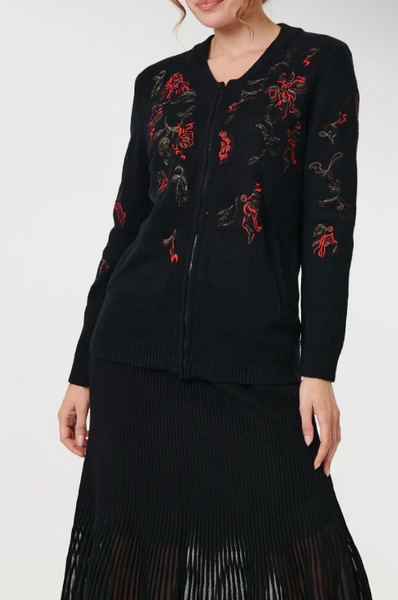 Stella Morgan Embroidered Cardigan