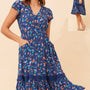 Stella Morgan Floral Maxi Dress in Multi Navy Colour