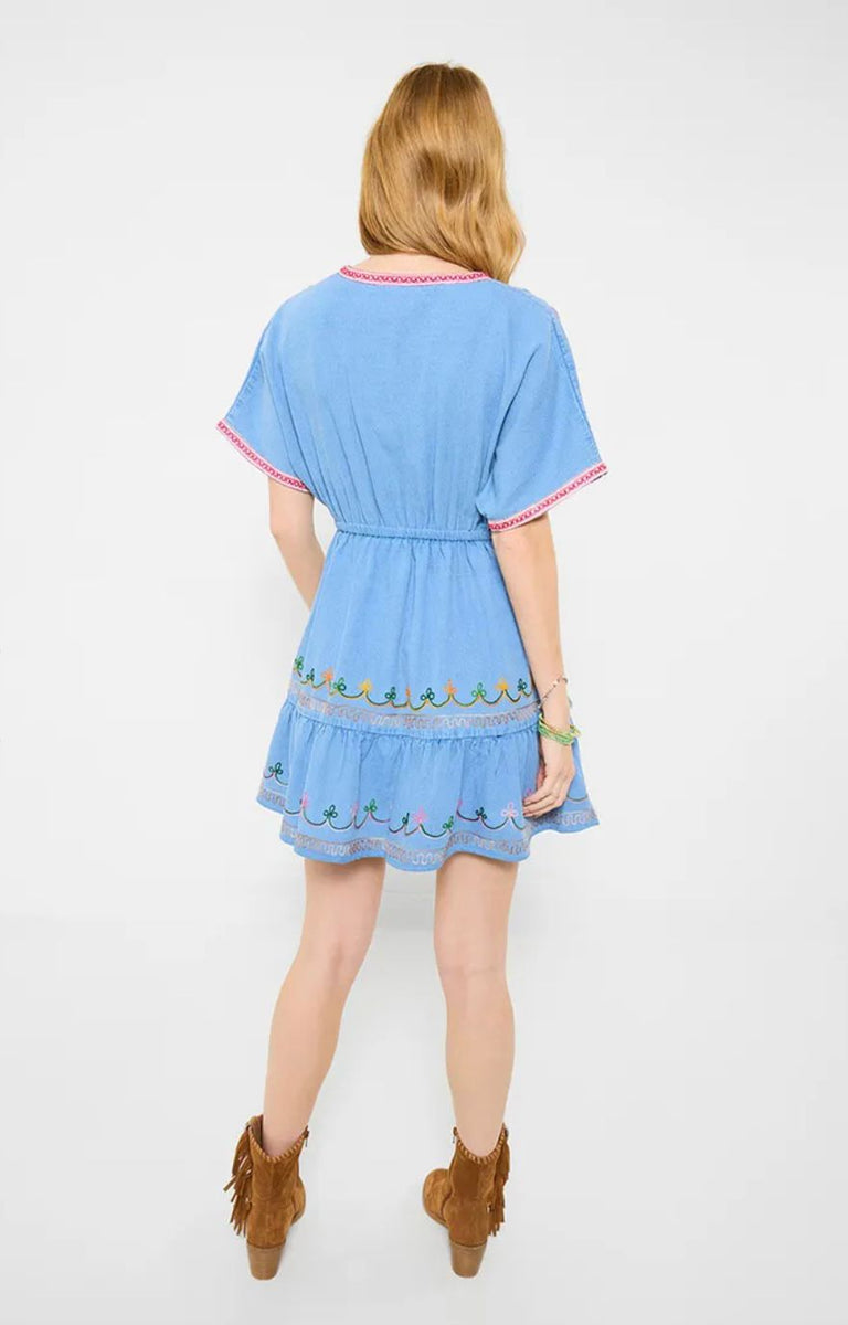 Emma Embroidered Denim Tunic Dress