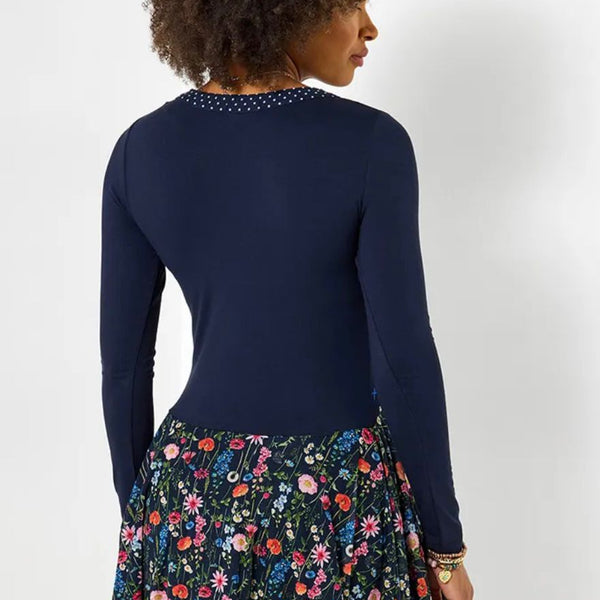 Pretty Florals Jersey Mesh Tunic Top