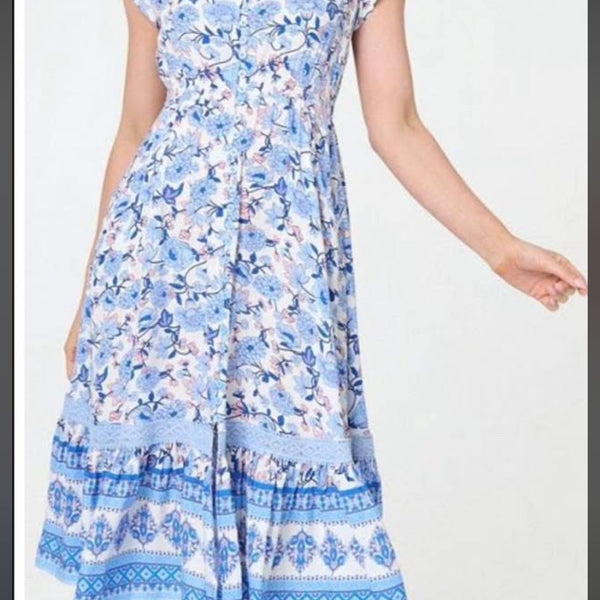 Stella Morgan Maxi Dress In Blue Color