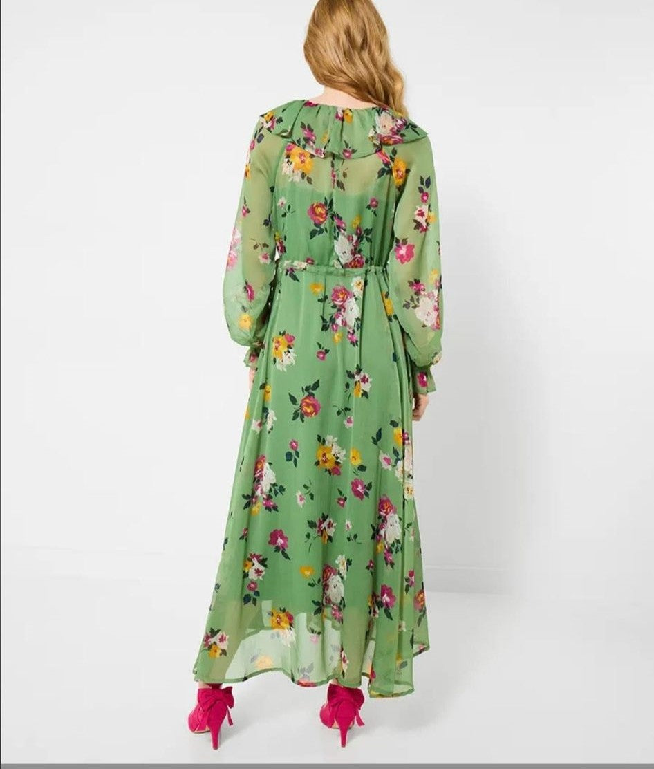 Daydreamer Printed Georgette Dress IN GREEN