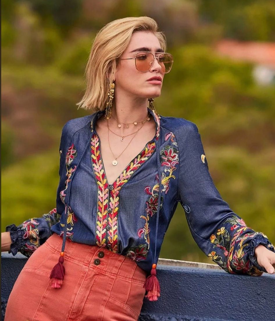 Festival Fun Embroidered Blouse