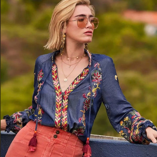 Festival Fun Embroidered Blouse