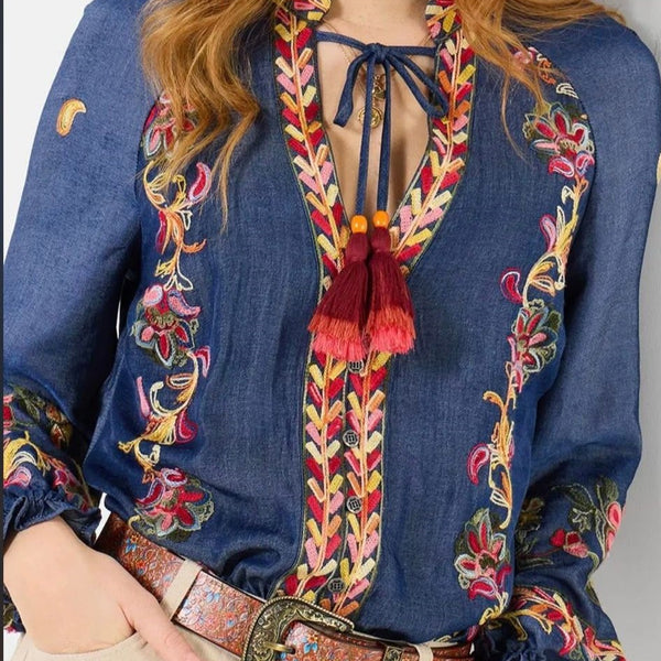 Festival Fun Embroidered Blouse